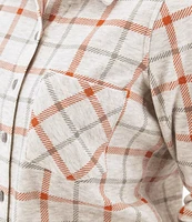 Aventura Luscious Plaid Fleece Collared Boyfriend Shirt