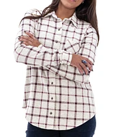 Aventura Luscious Plaid Fleece Collared Boyfriend Shirt