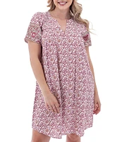 Aventura Portofino Woven Split V-Neck Swing Dress