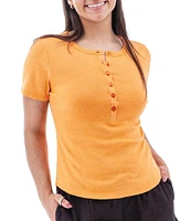 Aventura Sandia Tri-Blend Ribbed Knit Crew Neck Henley Tee