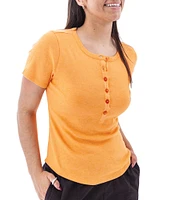 Aventura Sandia Tri-Blend Ribbed Knit Crew Neck Henley Tee