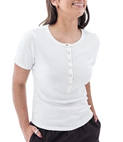 Aventura Sandia Tri-Blend Ribbed Knit Crew Neck Henley Tee