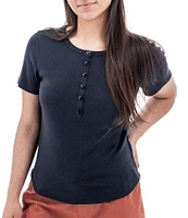 Aventura Sandia Tri-Blend Ribbed Knit Crew Neck Henley Tee