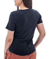 Aventura Sandia Tri-Blend Ribbed Knit Crew Neck Henley Tee