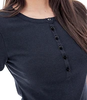 Aventura Sandia Tri-Blend Ribbed Knit Crew Neck Henley Tee