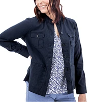 Aventura Temple Lightweight Utility Woven Button Front Jacket
