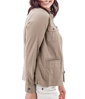 Aventura Temple Lightweight Utility Woven Button Front Jacket