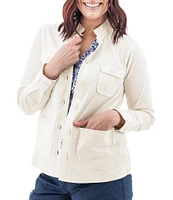 Aventura Temple Lightweight Utility Woven Button Front Jacket