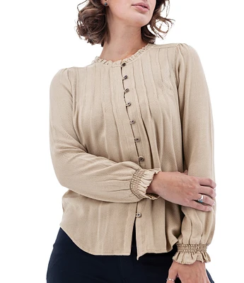 Aventura Woven Isabel Smocked Long Sleeve Top