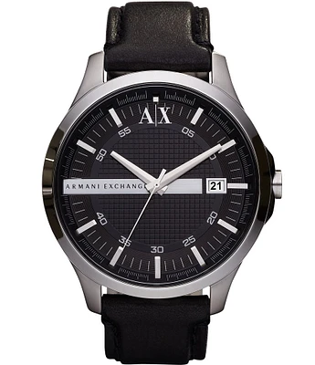 AX Armani Exchange Smart Leather Strap 3 Hand and Date Watch