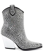 Azalea Wang Actionlite Crystal Rhinestone Western Booties