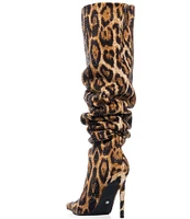 Azalea Wang Adventurous Leopard Print Over-the-Knee Slouch Boots