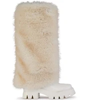 Azalea Wang Ahsoka Faux Fur Foldover Lugged Tall Boots