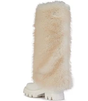 Azalea Wang Ahsoka Faux Fur Foldover Lugged Tall Boots