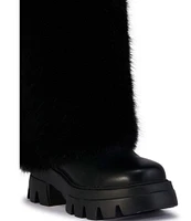 Azalea Wang Ahsoka Faux Fur Foldover Lugged Tall Boots