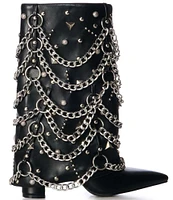 Azalea Wang Aleena Chain Hardware Western Inspired Boots