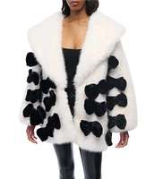 Azalea Wang Altura Bow Faux Fur Collared Filled Jacket