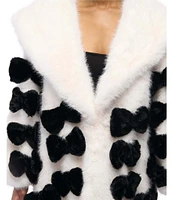 Azalea Wang Altura Bow Faux Fur Collared Filled Jacket