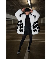 Azalea Wang Altura Bow Faux Fur Collared Filled Jacket