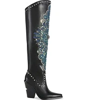 Azalea Wang Axelbeat Rhinestone Western Over-the-Knee Boots