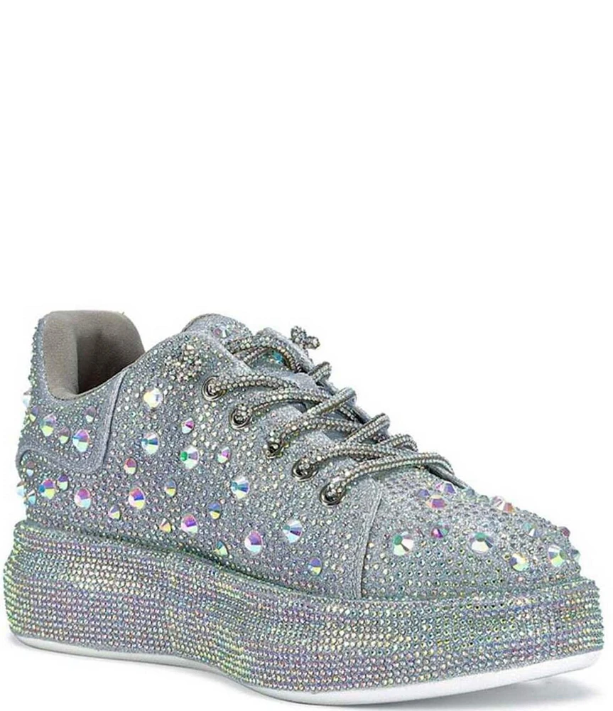 Azalea Wang Azure Rhinestone Platform Sneakers