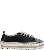 Azalea Wang Boyant Crystal Embellished Cap Toe Platform Sneakers