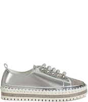 Azalea Wang Boyant Crystal Embellished Cap Toe Platform Sneakers