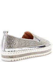 Azalea Wang Brittany Rhinestone Platform Slip-On Sneakers