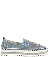 Azalea Wang Brittany Rhinestone Platform Slip-On Sneakers