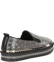 Azalea Wang Brittany Rhinestone Platform Slip-On Sneakers