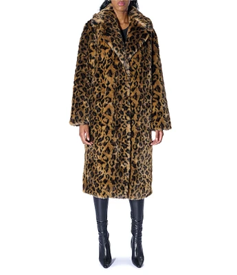 Azalea Wang Catty Faux Fur Printed Collared Wrap Jacket