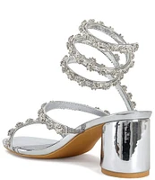 Azalea Wang Emiliano Rhinestone Ankle Wrap Strappy Dress Sandals