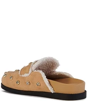 Azalea Wang Esteller Rhinestone Shearling Trim Clogs