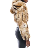 Azalea Wang Fennec-Faux Fur Animal Collared Cropped Jacket