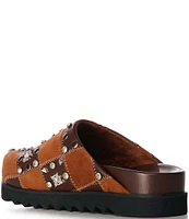 Azalea Wang Fischer Patchwork Rhinestone Mule Clogs