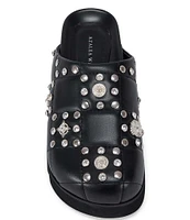 Azalea Wang Fischer Quilted Studded Lugged Platform Mules