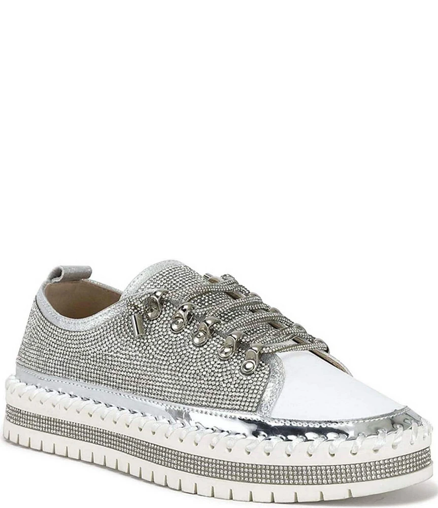 Azalea Wang Gracelynn Rhinestone Platform Sneakers