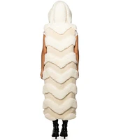 Azalea Wang Jemi Sleeveless Faux Fur Collared Long Vest