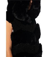 Azalea Wang Jemi Sleeveless Faux Fur Collared Long Vest