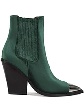 Azalea Wang Lochlan Velvet Western Cap Toe Chelsea Booties