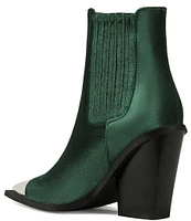 Azalea Wang Lochlan Velvet Western Cap Toe Chelsea Booties