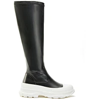 Azalea Wang Lois Stretch Colorblock Chunky Sole Tall Boots