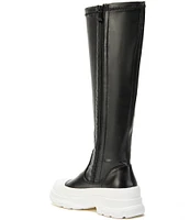 Azalea Wang Lois Stretch Colorblock Chunky Sole Tall Boots