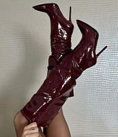 Azalea Wang Mitica Patent Slouch Shaft Tall Dress Boots