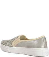 Azalea Wang Neili Metallic Crystal Pearl Embellished Slip On Sneakers