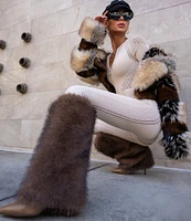 Azalea Wang Omera Faux Fur Foldover Knee High Boots