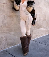 Azalea Wang Omera Faux Fur Foldover Knee High Boots