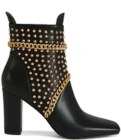 Azalea Wang Pancho Stud and Chain Embellished Booties