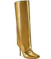 Azalea Wang Rebelite Metallic Tall Dress Boots