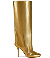 Azalea Wang Rebelite Metallic Tall Dress Boots